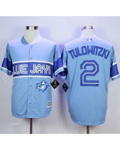Blue Jays #2 Troy Tulowitzki Light Blue Exclusive New Cool Base Stitched MLB Jersey