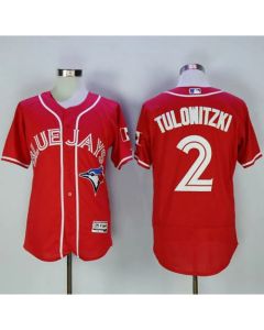 Blue Jays #2 Troy Tulowitzki Red Flexbase Authentic Collection Canada Day Stitched MLB Jersey