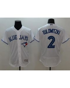 Blue Jays #2 Troy Tulowitzki White Flexbase Authentic Collection Stitched MLB Jersey