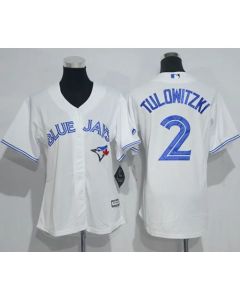 Blue Jays #2 Troy Tulowitzki White Women's Home Stitched MLB Jersey