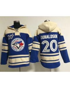 Blue Jays #20 Josh Donaldson Blue Sawyer Hooded Sweatshirt MLB Hoodie