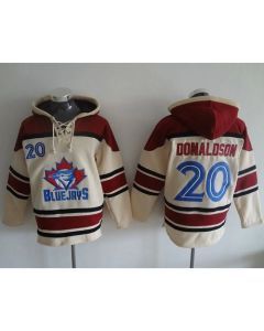 Blue Jays #20 Josh Donaldson Cream Sawyer Hooded Sweatshirt MLB Hoodie