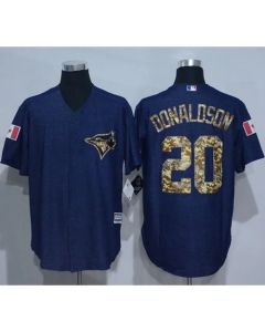 Blue Jays #20 Josh Donaldson Denim Blue Salute to Service Stitched MLB Jersey