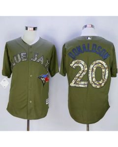 Blue Jays #20 Josh Donaldson Green Camo New Cool Base Stitched MLB Jersey