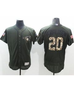 Blue Jays #20 Josh Donaldson Green Flexbase Authentic Collection Salute to Service Stitched MLB Jersey