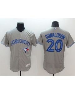Blue Jays #20 Josh Donaldson Grey Flexbase Authentic Collection Stitched MLB Jersey