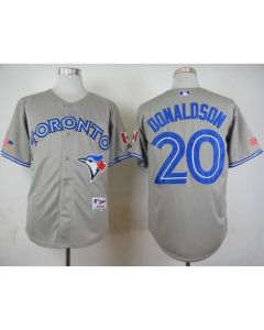 Blue Jays #20 Josh Donaldson Grey Road Cool Base Stitched MLB Jersey