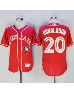Blue Jays #20 Josh Donaldson Red Flexbase Authentic Collection Canada Day Stitched MLB Jersey