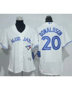 Blue Jays #20 Josh Donaldson White Flexbase Authentic Women's Stitched MLB Jersey