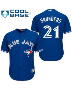 Blue Jays #21 Michael Saunders Blue Cool Base Stitched Youth MLB Jersey