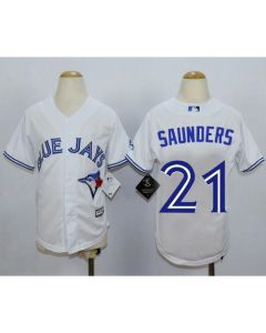 Blue Jays #21 Michael Saunders White Cool Base Stitched Youth MLB Jersey