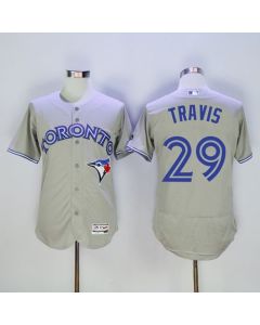 Blue Jays #29 Devon Travis Grey Flexbase Authentic Collection Stitched MLB Jersey