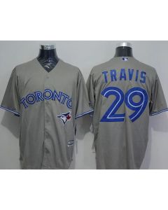 Blue Jays #29 Devon Travis Grey New Cool Base Stitched MLB Jersey