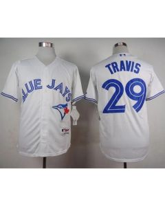 Blue Jays #29 Devon Travis White Cool Base Stitched MLB Jersey