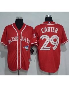 Blue Jays #29 Joe Carter Red New Cool Base Canada Day Stitched MLB Jersey