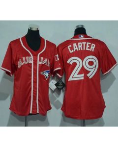 Blue Jays #29 Joe Carter Red Women's Canada Day Stitched MLB Jersey