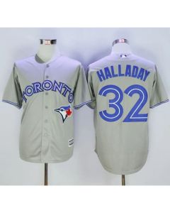 Blue Jays #32 Roy Halladay Grey New Cool Base Stitched MLB Jersey