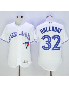 Blue Jays #32 Roy Halladay White Flexbase Authentic Collection Stitched MLB Jersey