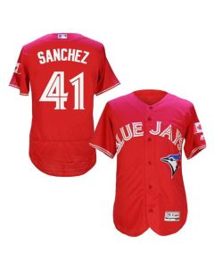 Blue Jays #41 Aaron Sanchez Red Flexbase Authentic Collection Canada Day Stitched MLB Jersey