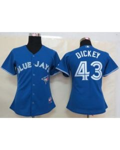 Blue Jays #43 R.A. Dickey Blue Women's Fashion Stitched MLB Jersey