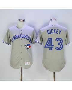 Blue Jays #43 R.A. Dickey Grey Flexbase Authentic Collection Stitched MLB Jersey
