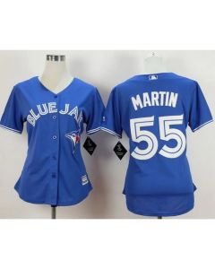 Blue Jays #55 Russell Martin Blue Alternate Women's Stitched MLB Jersey