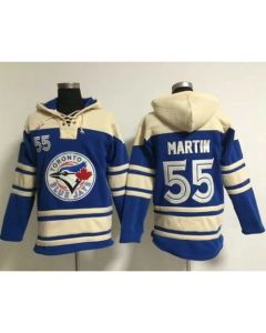 Blue Jays #55 Russell Martin Blue Sawyer Hooded Sweatshirt MLB Hoodie