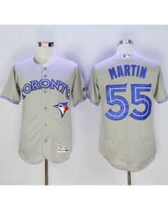Blue Jays #55 Russell Martin Grey Flexbase Authentic Collection Stitched MLB Jersey