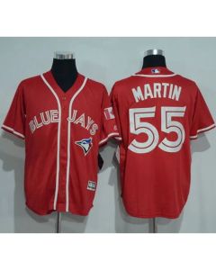 Blue Jays #55 Russell Martin Red New Cool Base Canada Day Stitched MLB Jersey