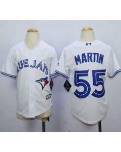Blue Jays #55 Russell Martin White Cool Base Stitched Youth MLB Jersey