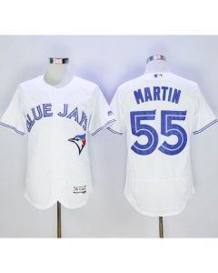 Blue Jays #55 Russell Martin White Flexbase Authentic Collection Stitched MLB Jersey