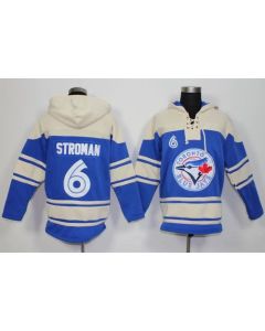 Blue Jays #6 Marcus Stroman Blue Sawyer Hooded Sweatshirt MLB Hoodie