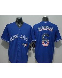 Blue Jays #6 Marcus Stroman Blue USA Flag Fashion Stitched MLB Jersey