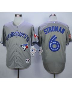 Blue Jays #6 Marcus Stroman Grey Stitched MLB Jersey