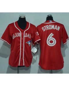 Blue Jays #6 Marcus Stroman Red Canada Day Women's Stitched MLB Jersey