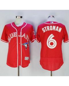 Blue Jays #6 Marcus Stroman Red Flexbase Authentic Collection Canada Day Stitched MLB Jersey