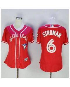 Blue Jays #6 Marcus Stroman Red Women's Canada Day Stitched MLB Jersey