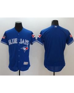 Blue Jays Blank Blue Fashion Stars & Stripes Flexbase Authentic Stitched MLB Jersey