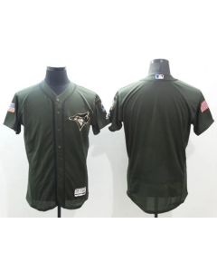 Blue Jays Blank Green Flexbase Authentic Collection Salute to Service Stitched MLB Jersey