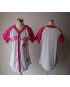 Blue Jays Blank White/Pink Women's Splash Fashion Stitched MLB Jersey