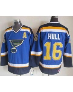 Blues #16 Brett Hull Light Blue CCM Throwback Stitched NHL Jersey