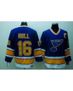 Blues #16 Brett Hull Stitched Blue CCM Throwback NHL Jersey