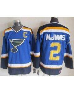 Blues #2 Al MacInnis Light Blue CCM Throwback Stitched NHL Jersey