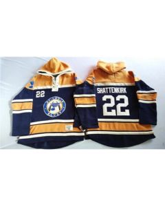Blues #22 Kevin Shattenkirk Navy Blue/Gold Sawyer Hooded Sweatshirt Stitched NHL Jersey