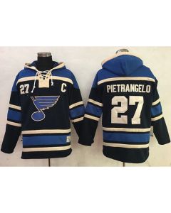 Blues #27 Alex Pietrangelo Navy Blue Sawyer Hooded Sweatshirt Stitched NHL Jersey