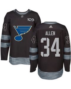 Blues #34 Jake Allen Black 1917-2017 100th Anniversary Stitched NHL Jersey
