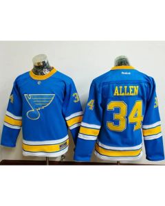 Blues #34 Jake Allen Light Blue 2017 Winter Classic Stitched Youth NHL Jersey