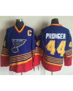 Blues #44 Chris Pronger Light Blue/Red CCM Throwback Stitched NHL Jersey