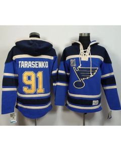 Blues #91 Vladimir Tarasenko Light Blue Sawyer Hooded Sweatshirt Stitched NHL Jersey