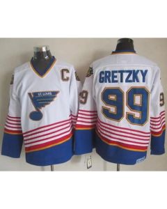 Blues #99 Wayne Gretzky White CCM Throwback Stitched NHL Jersey